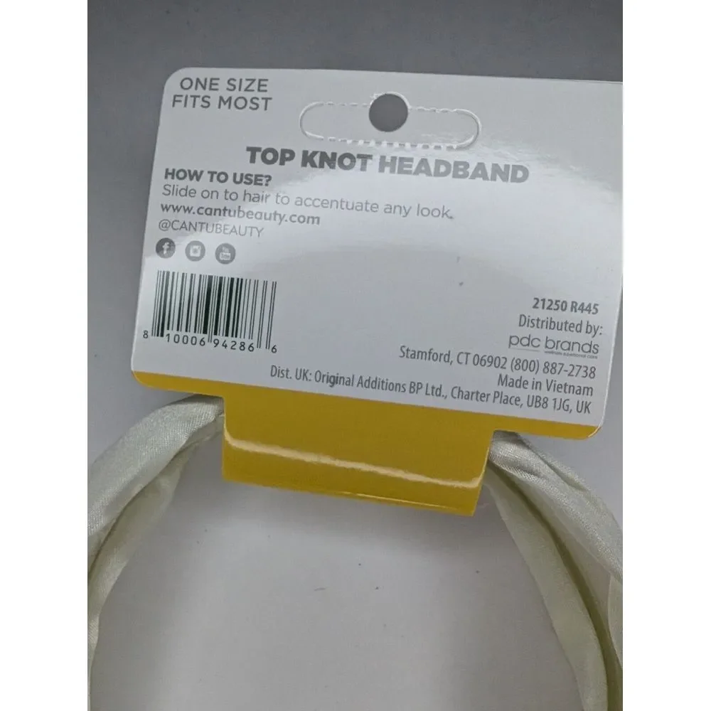 New! Cantu For Kids Comfortable Hold Top Knot Head‎ Band Off White